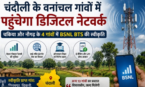 Chandauli News चकिया-नौगढ़ के 4 वनांचल गांवों में लगेगा BSNL मोबाइल टावर